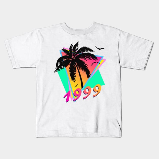 1999 Tropical Sunset Kids T-Shirt by Nerd_art